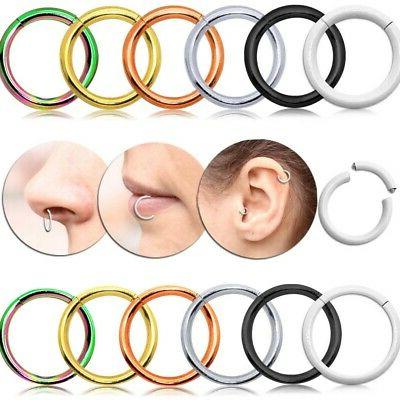 segmento septum bianco piercing anello naso orecchino