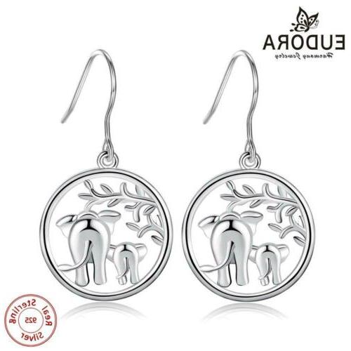 selvatico elefante goccia orecchini 925 argento sterling