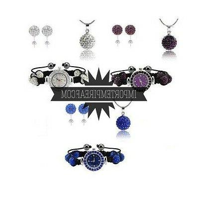 set 3 gioielli orologio collana e orecchini