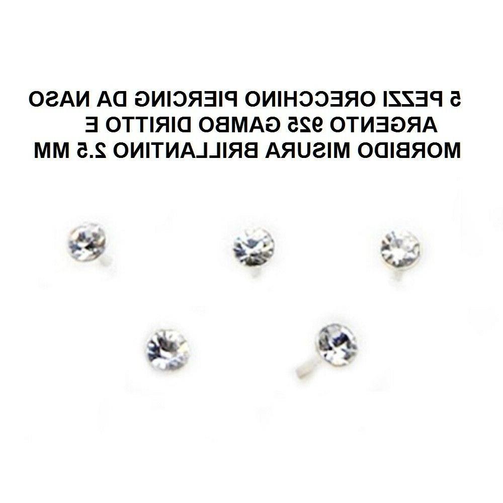 set 5 pezzi piercing orecchini naso 2
