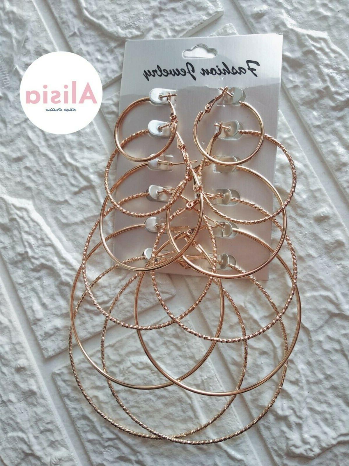 set 6 paia orecchini da donna cerchi