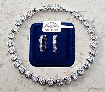 set bracciale tennis orecchini pl oro bianco