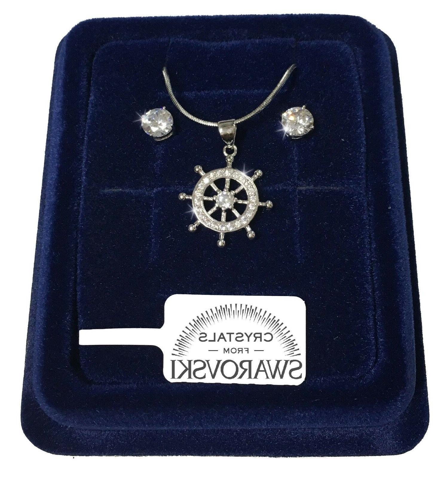 set collana timone orecchini pl oro bianco