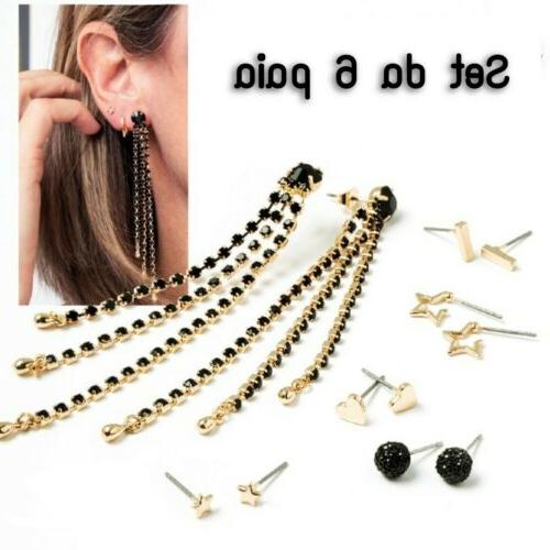 set da 6 paia di orecchini