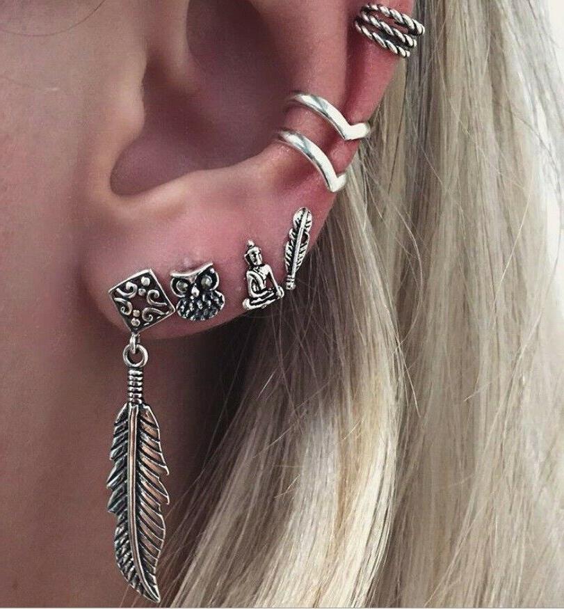 set di 6 donna elegante orecchio borchie