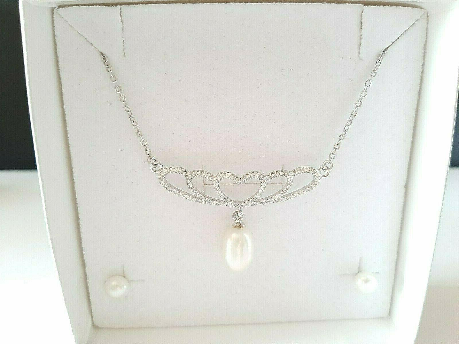 set di perle collana orecchini donna argento