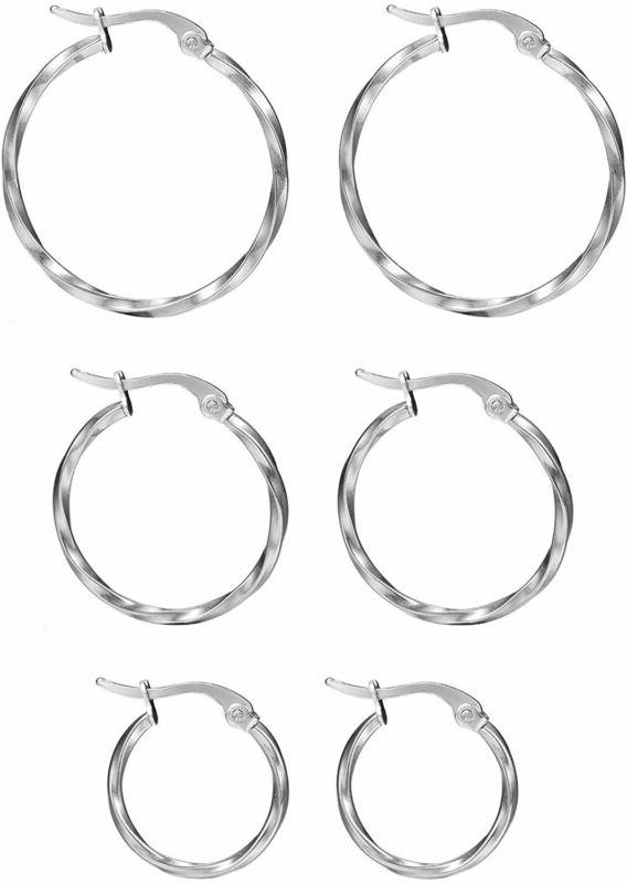 set orecchini a cerchio piccoli da donna