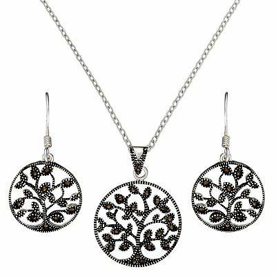 set orecchini e collana argento 925 albero