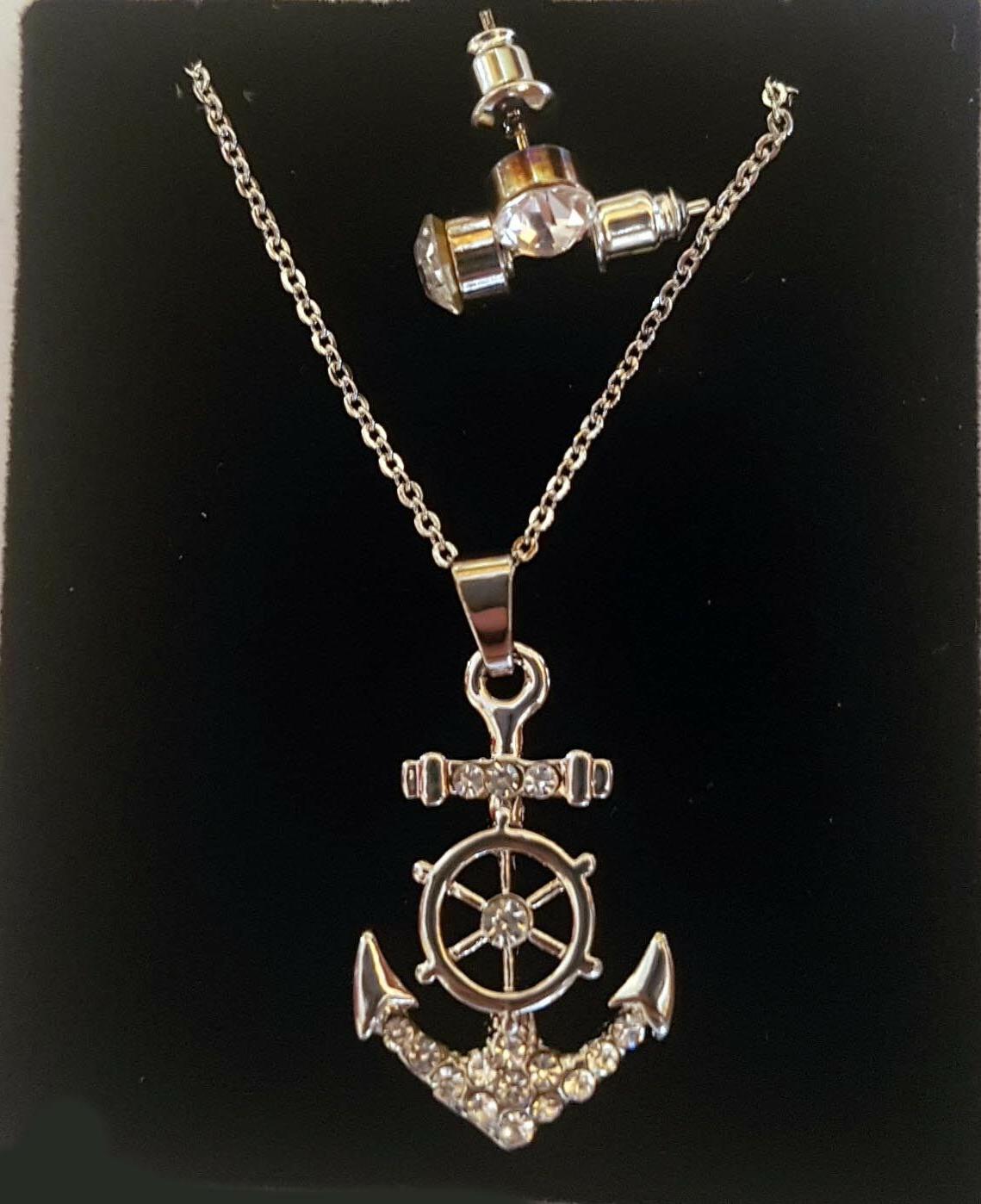 set parure collana e orecchini donna ancora