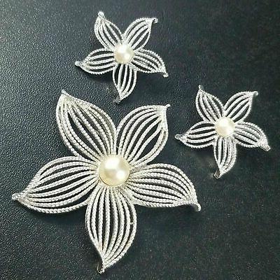 set spilla e orecchini firmati fiore con
