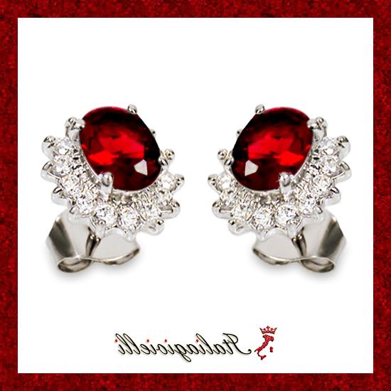sfarzosi orecchini rubino gioielli donna in argento