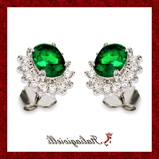 sfarzosi orecchini smeraldo gioielli donna in argento