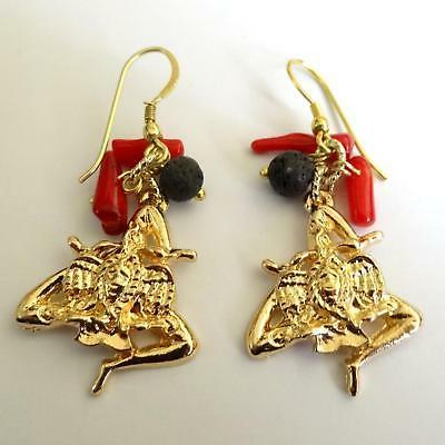 sicilia orecchini donna colore oro trinacria pietra