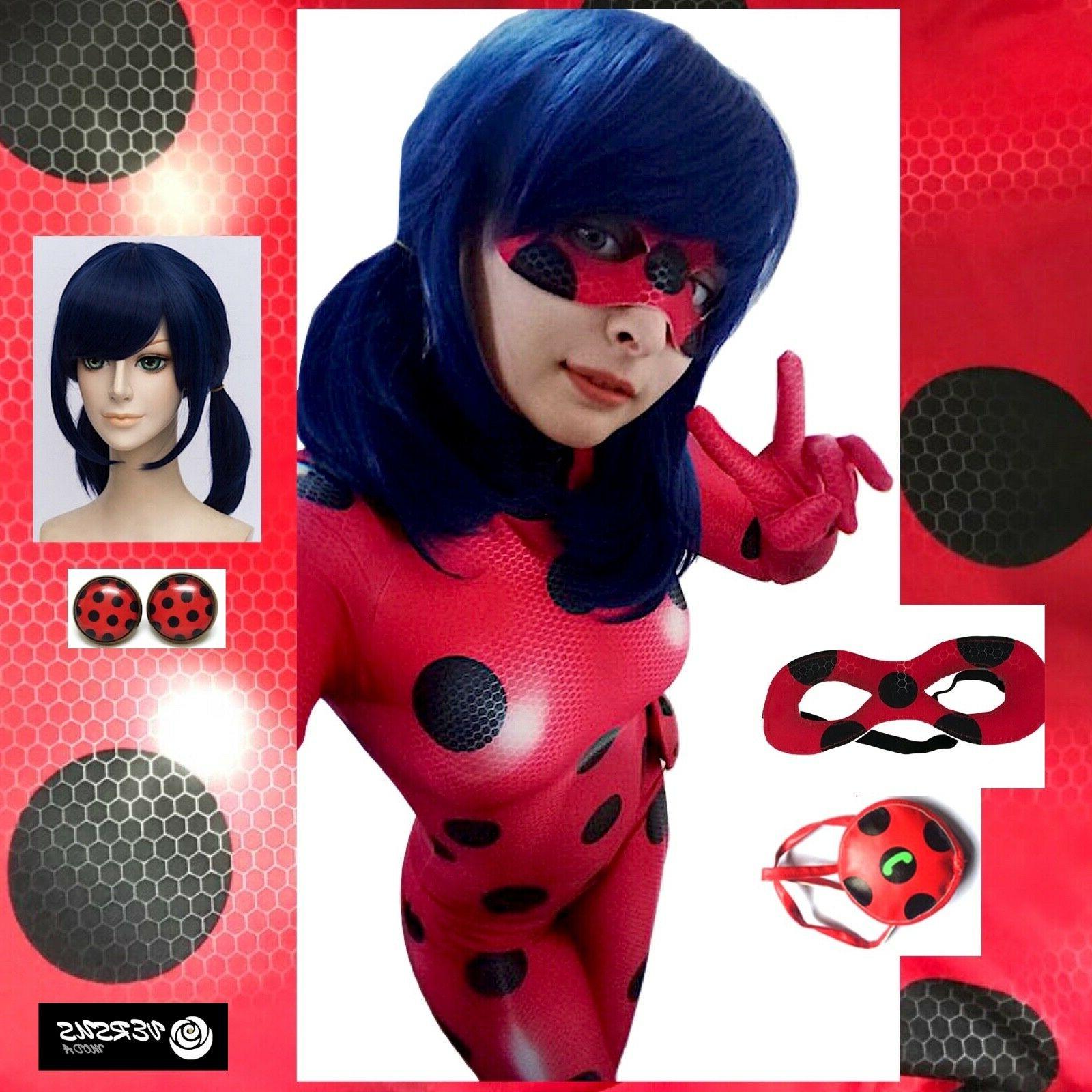 simil ladybug vestito cosplay donna bimba stampa