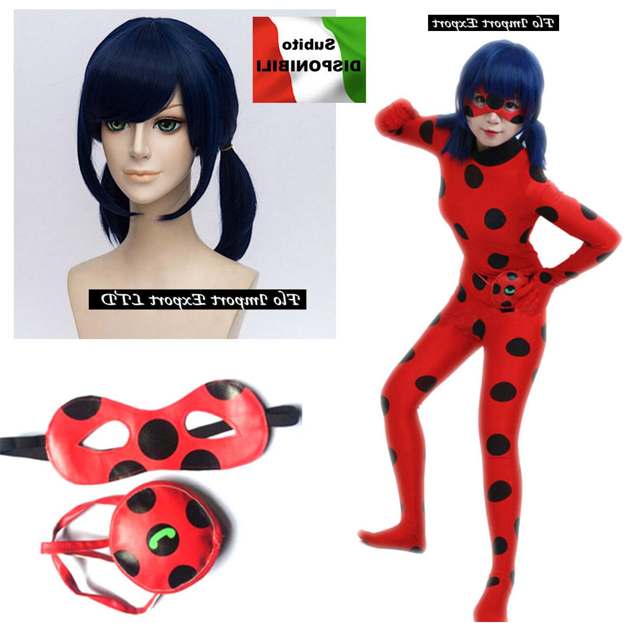 simil ladybug vestito tuta carnevale donna bimba