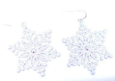 smalto bianco con orecchini pendenti in glitter
