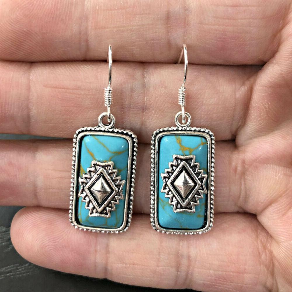 sn donna finto turchese intagliati rettangolo pendenti