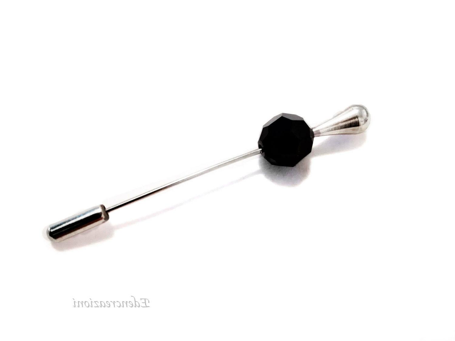 spillone spilla color argento con sfera in