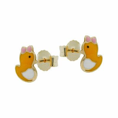 spina 7x5mm piccolo anatra colorato smaltato 9kt