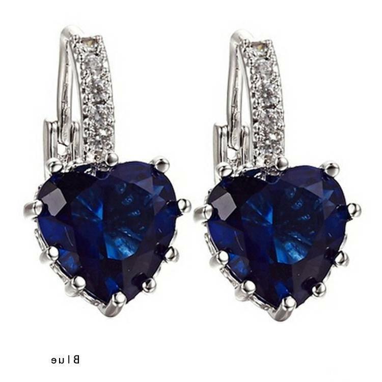 splendido 18k placcato oro bianco zaffiro cristallo