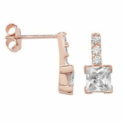 sterling argento oro rosa piccolo goccia zircone