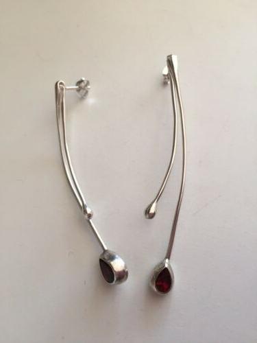 sterling silver garnet earrings orecchini argento 925