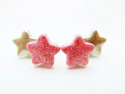 stern orecchini a clip imbottito in rosa