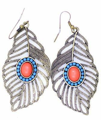 stile vintage bronzo piume di pavone piuma