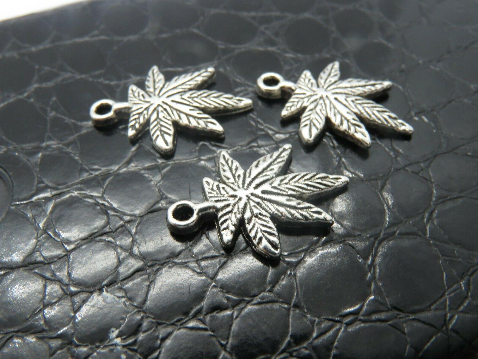 stock 240 charms color argento tibetano foglia