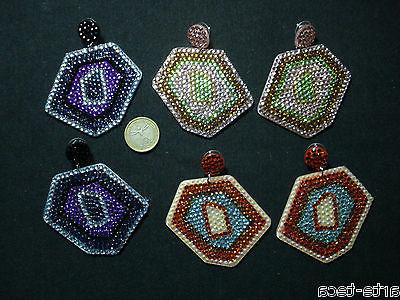stock 3 coppie orecchini metallo strass bigiotteria