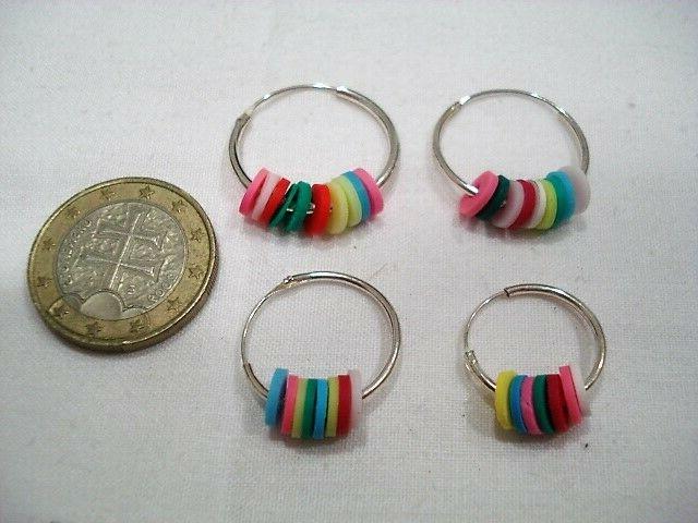 stock 4 orecchini singoli argento 925 cerchietto