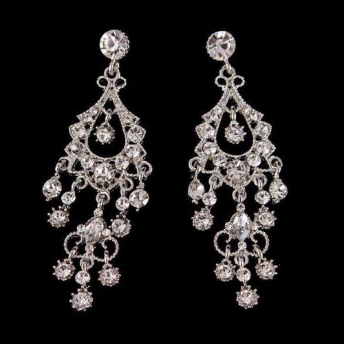 strass sposa orecchini pendenti nappe matrimonio teardrop