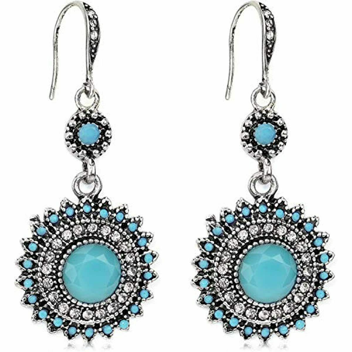 suyi orecchini pendenti con girasole boemo orecchini