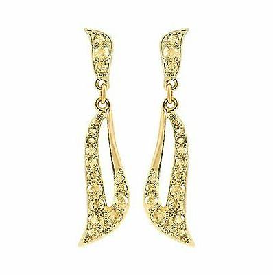 swarovski dorato shadow cristallo foglia forato orecchini