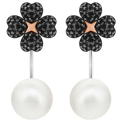 swarovski orecchini jackets latisha nero placcatura mista