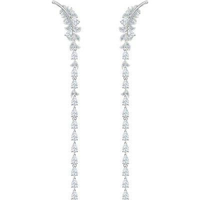 swarovski orecchini nice simbolo piuma placcatura rodio