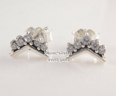 tiara osso a forchetta autentico argento orecchini