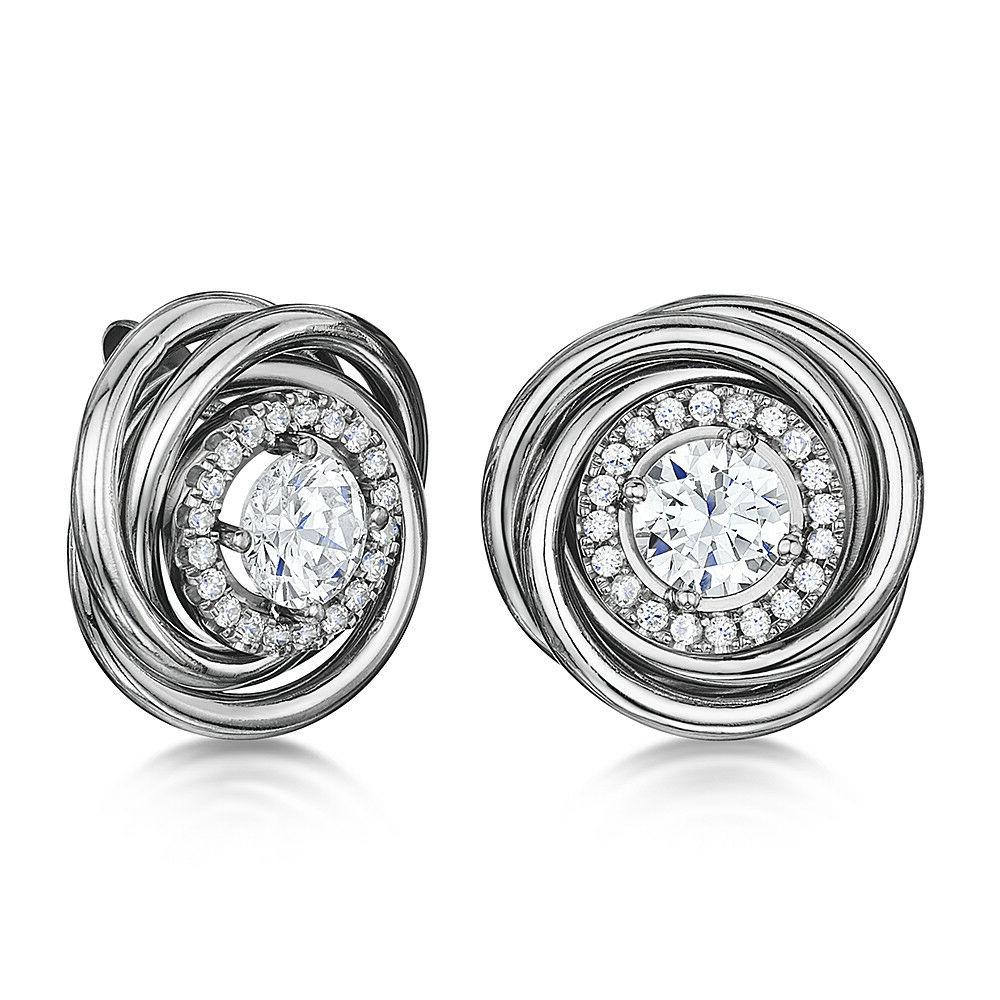 titanio orecchini grande twirled multi pietra rotondo