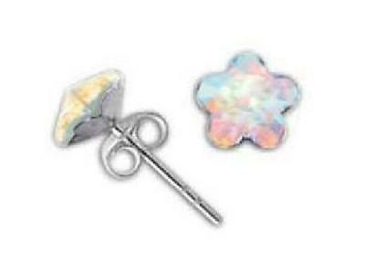 toc argento sterling iridescente orecchini fiori a