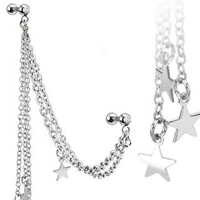 tragus helix cartilagine orecchini staffa piercing argento