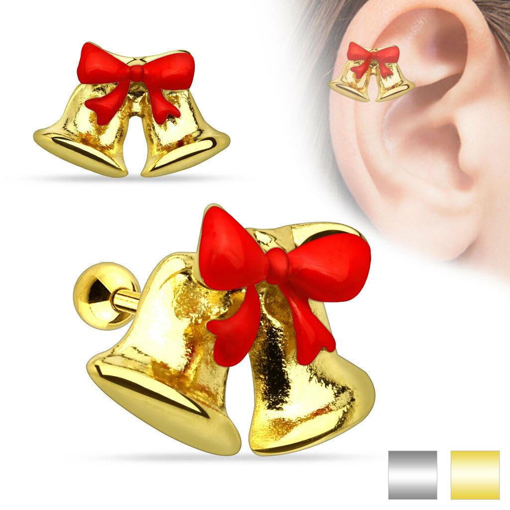 tragus helix piercing orecchini natale campane campana
