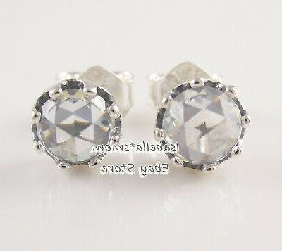 trasparente luccicante corona autentico orecchini a lobo