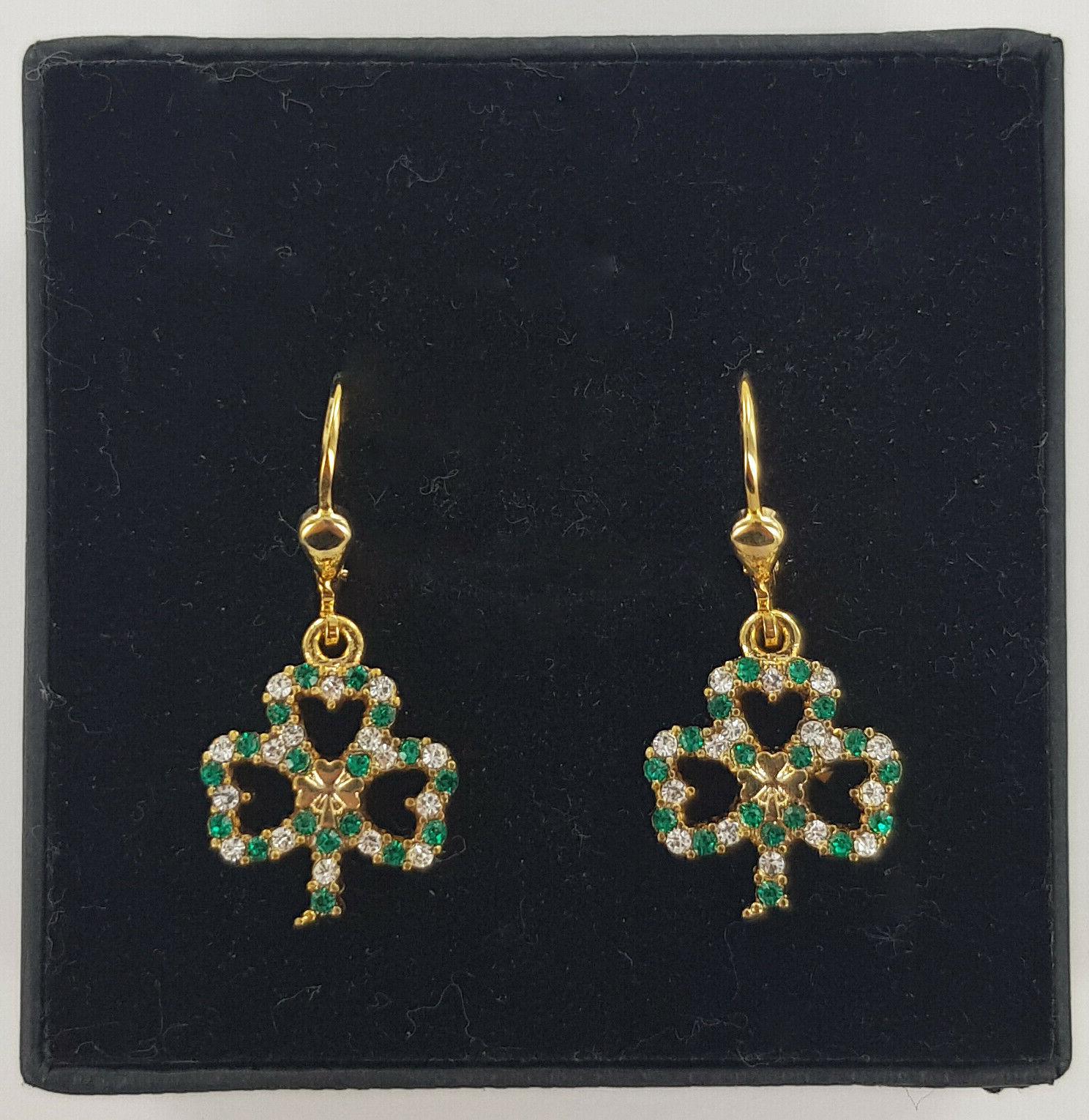 tre quadrifoglio orecchini set con sintetico diamanti