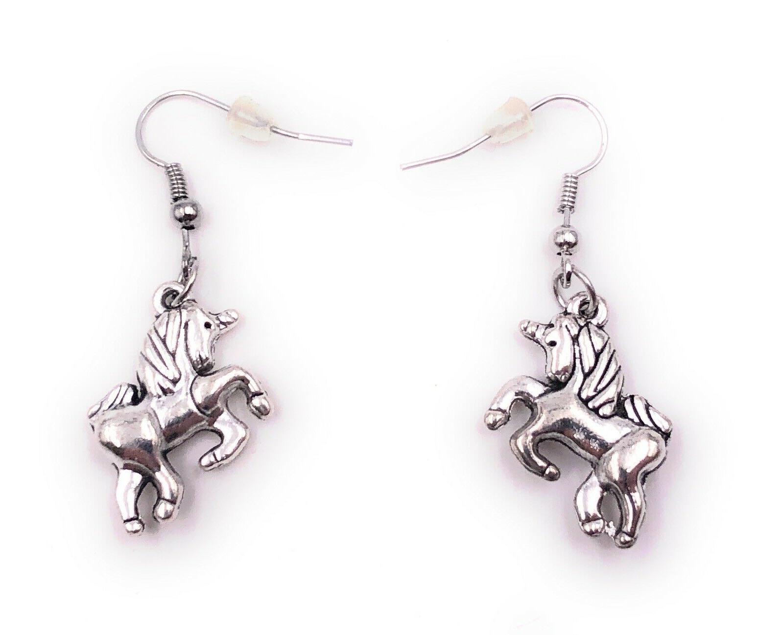 unicorno jump salto orecchini ciondolo in argento