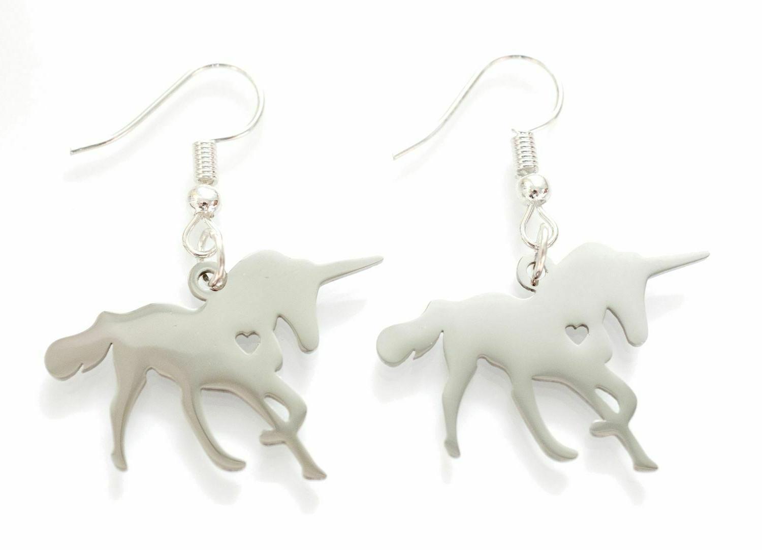 unicorno orecchini pendenti miniblings cavallo cuore favola