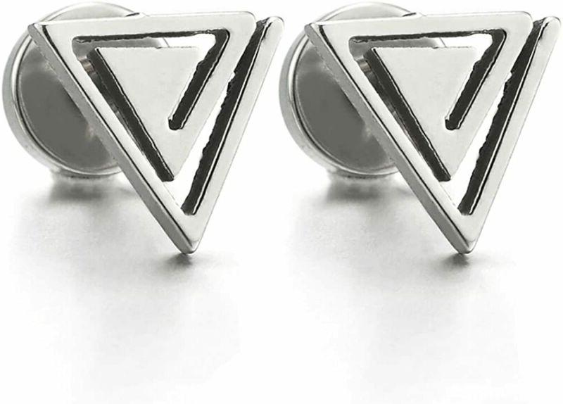 unisex spirale triangolo gitto piramide orecchini da