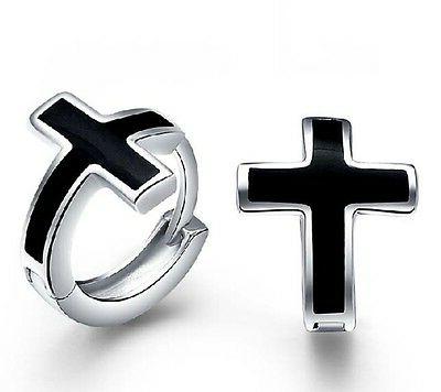 uomo donna argento 925 croce pieghevole orecchini
