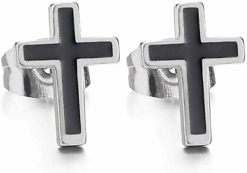 uomo donna orecchini di piane croce con