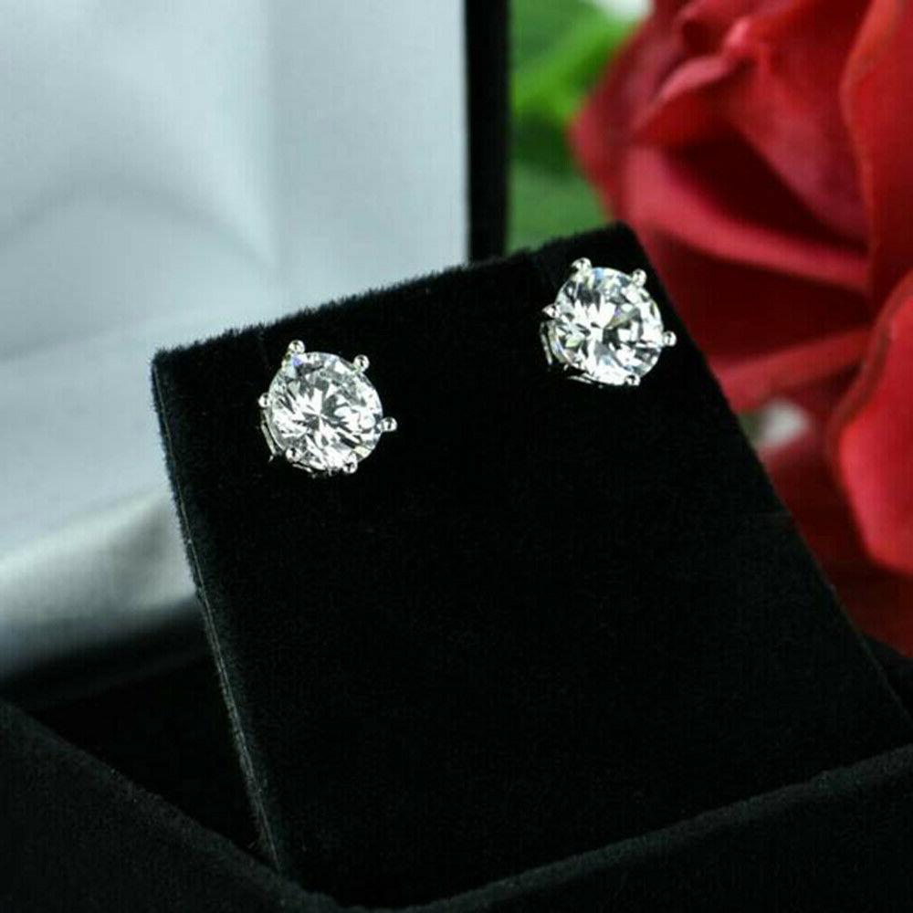 vero 1 carati diamanti donna orecchini bottone