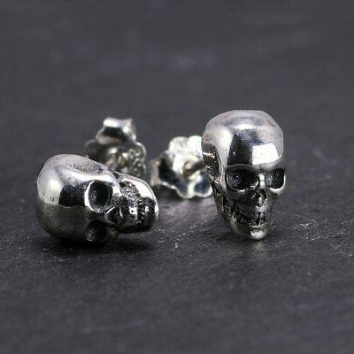 vero 925 argento sterling teschio orecchini borchie